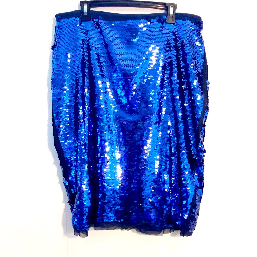 Eloquii X Katie Sturino Blue Sequin Skirt NWT
